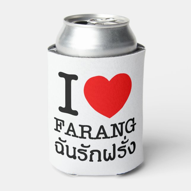 I Heart (Liebe) Farang Dosenkühler (Kanne Vorderseite)