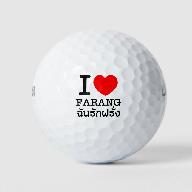 I Heart (Liebe) Farang Golfball (Vorderseite)