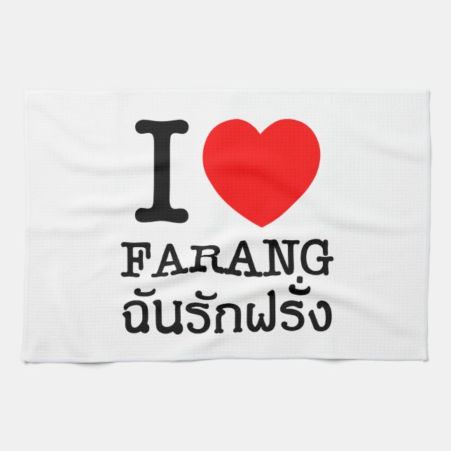 I Heart (Liebe) Farang Küchentuch (Horizontal)