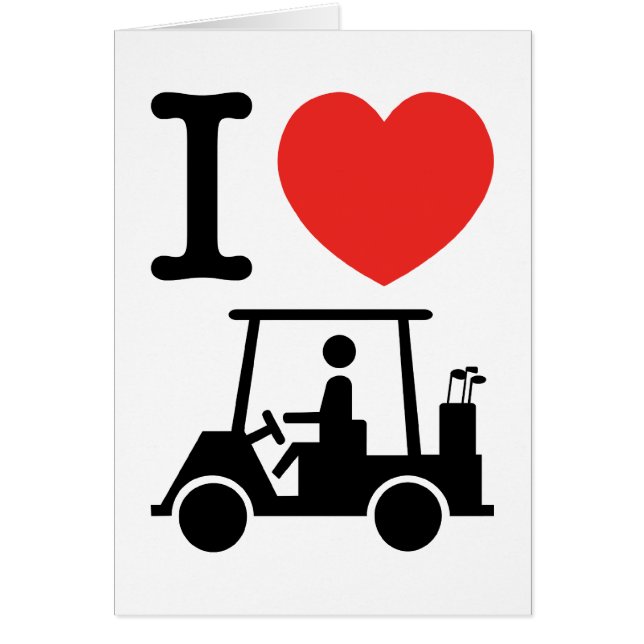 I Heart (Liebe) Golf Cart Card (Vorne)