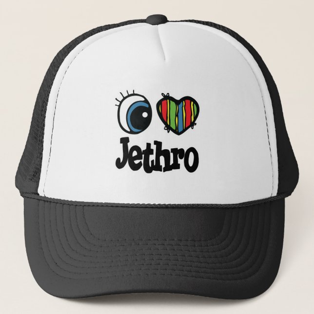 I Heart (Liebe) Jethro Truckerkappe (Vorderseite)