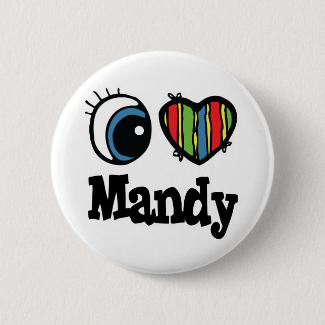 I Heart (Liebe) Mandy Button (Vorderseite)