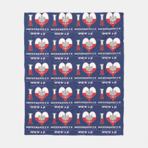 I Heart Liebe Meyersville Texas Fleecedecke