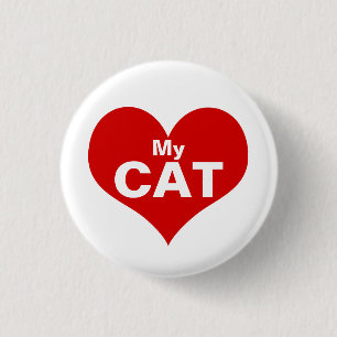 I Heart (Liebe) My Cat Button