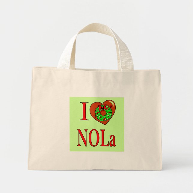 I Heart (Liebe) NOLA, Mini Stoffbeutel (Vorne)