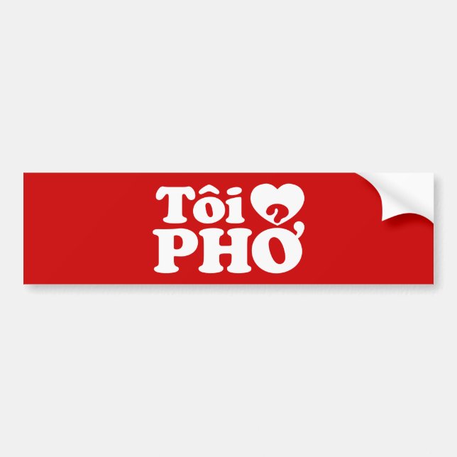 I Heart (Liebe Pho (Tôi PHỞ) vietnamesische Sprach Autoaufkleber (Vorne)