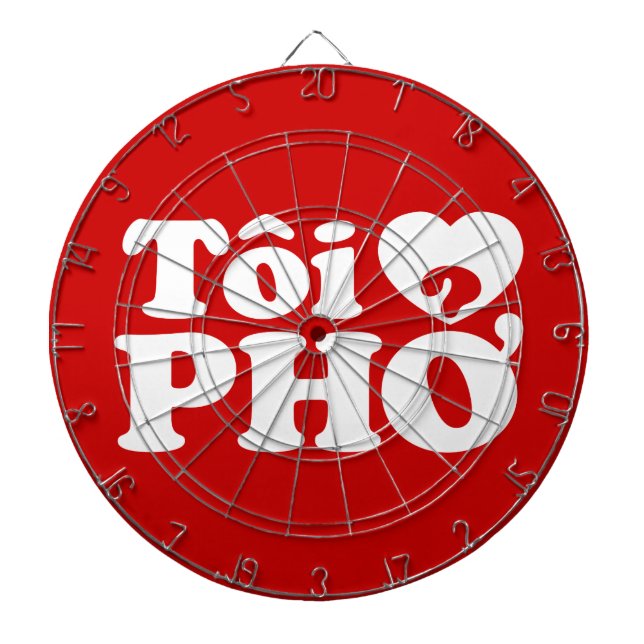 I Heart (Liebe Pho (Tôi PHỞ) vietnamesische Sprach Dartscheibe (vorne)