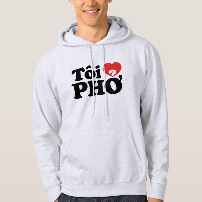 I Heart (Liebe Pho (Tôi PHỞ) vietnamesische Sprach Hoodie (Vorderseite)