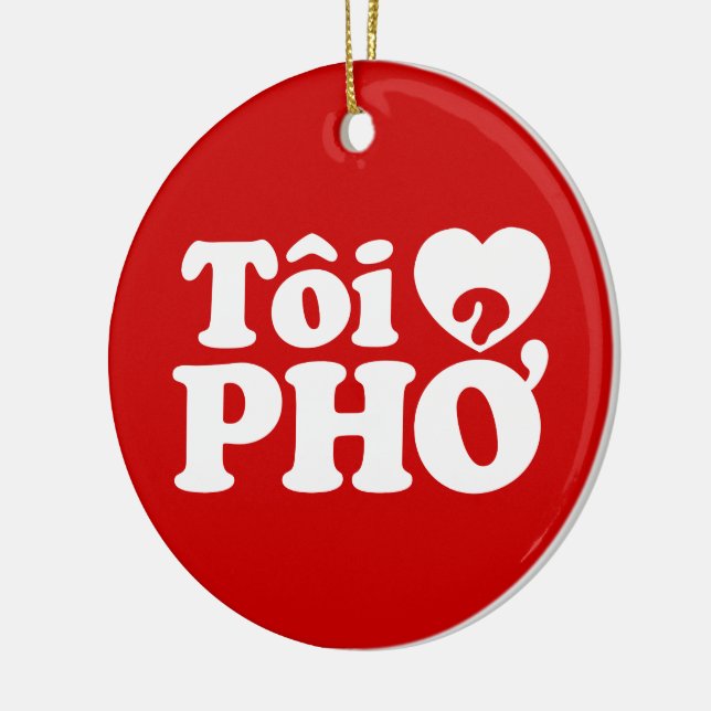 I Heart (Liebe Pho (Tôi PHỞ) vietnamesische Sprach Keramik Ornament (Links)