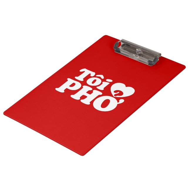 I Heart (Liebe Pho (Tôi PHỞ) vietnamesische Sprach Klemmbrett (Schrägansicht)