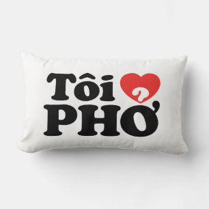 I Heart (Liebe Pho (Tôi PHỞ) vietnamesische Sprach Lendenkissen
