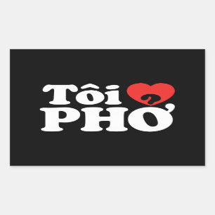 I Heart (Liebe Pho (Tôi PHỞ) vietnamesische Sprach Rechteckiger Aufkleber