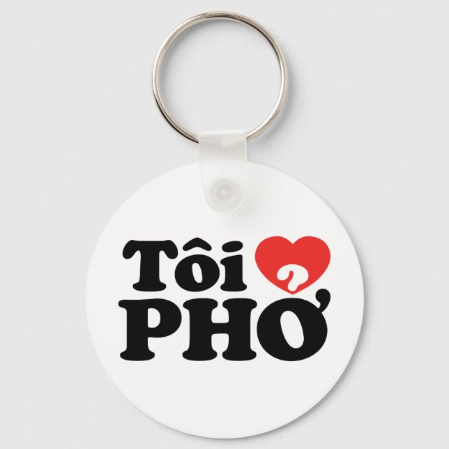 I Heart (Liebe Pho (Tôi PHỞ) vietnamesische Sprach Schlüsselanhänger (Vorderseite)