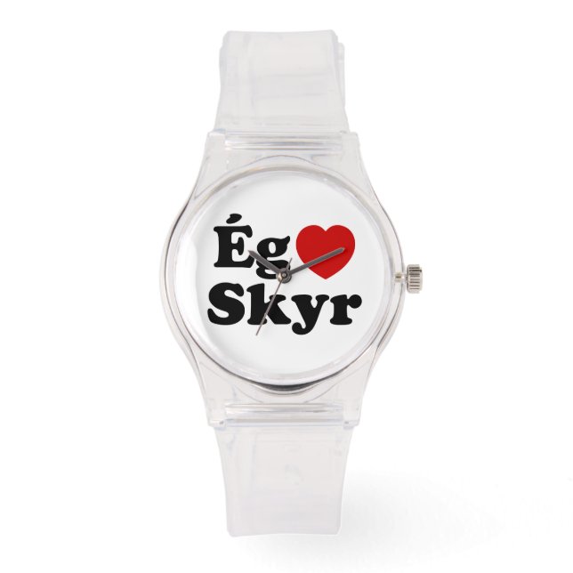 I Heart (Liebe) Skyr [Ég Elska Skyr] Isländisch Armbanduhr (Vorderseite)