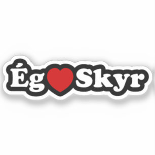 I Heart (Liebe) Skyr [Ég Elska Skyr] Isländisch Aufkleber