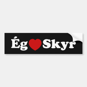 I Heart (Liebe) Skyr [Ég Elska Skyr] Isländisch Autoaufkleber