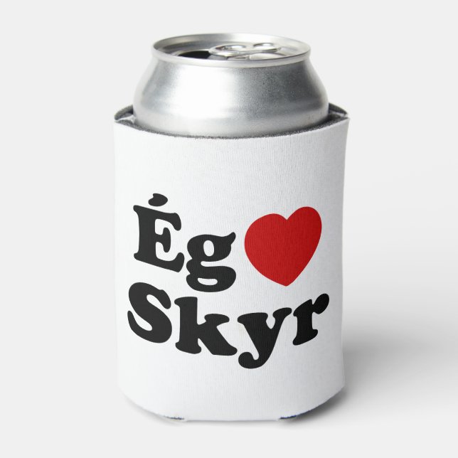 I Heart (Liebe) Skyr [Ég Elska Skyr] Isländisch Dosenkühler (Kanne Vorderseite)