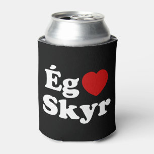 I Heart (Liebe) Skyr [Ég Elska Skyr] Isländisch Dosenkühler