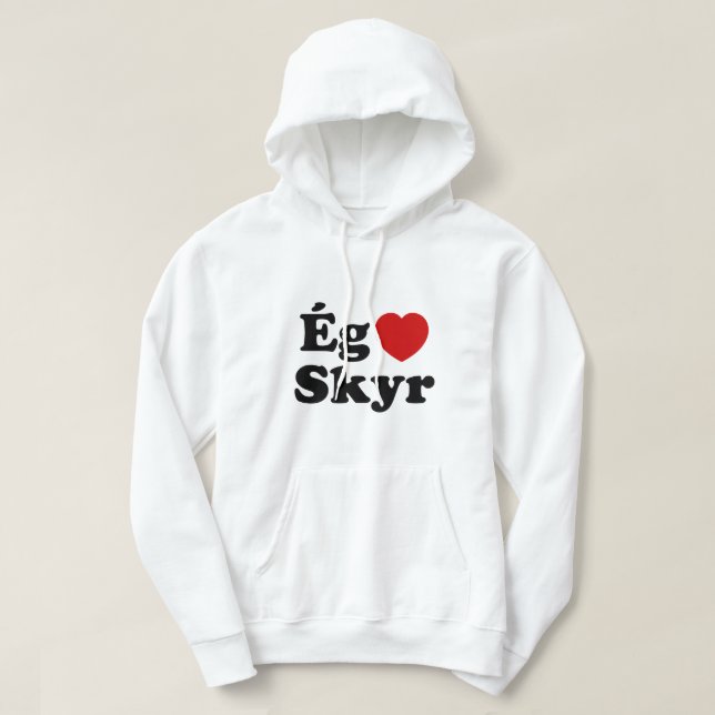 I Heart (Liebe) Skyr [Ég Elska Skyr] Isländisch Hoodie (Design vorne)