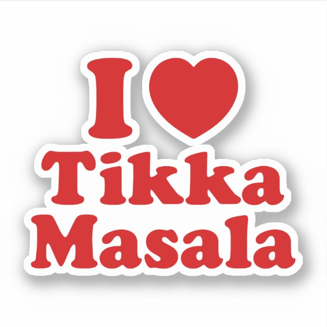I Heart (Liebe) Tikka Masala Aufkleber (Vorderseite)