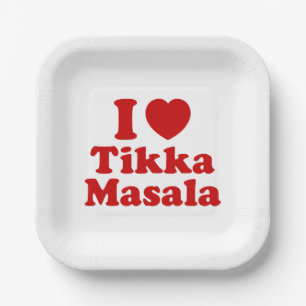 I Heart (Liebe) Tikka Masala Pappteller