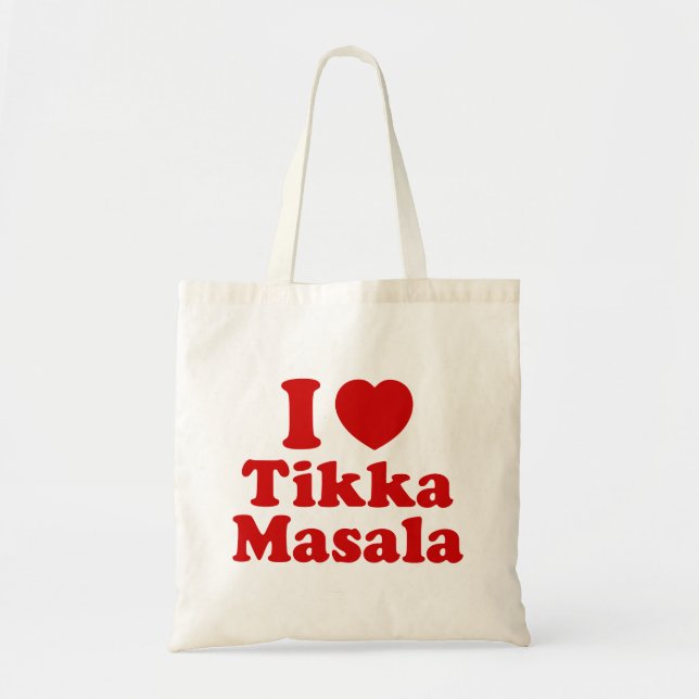 I Heart (Liebe) Tikka Masala Tragetasche (Vorne)
