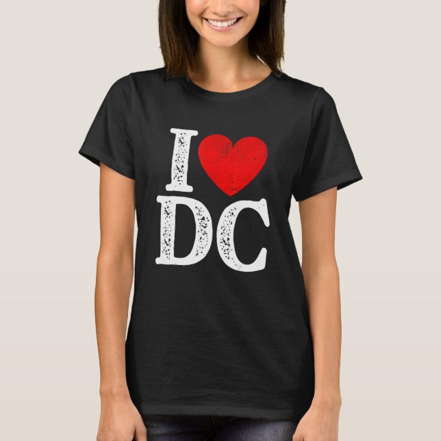 I Heart Liebe Washington D C Distressed Souvenir T-Shirt (Vorderseite)
