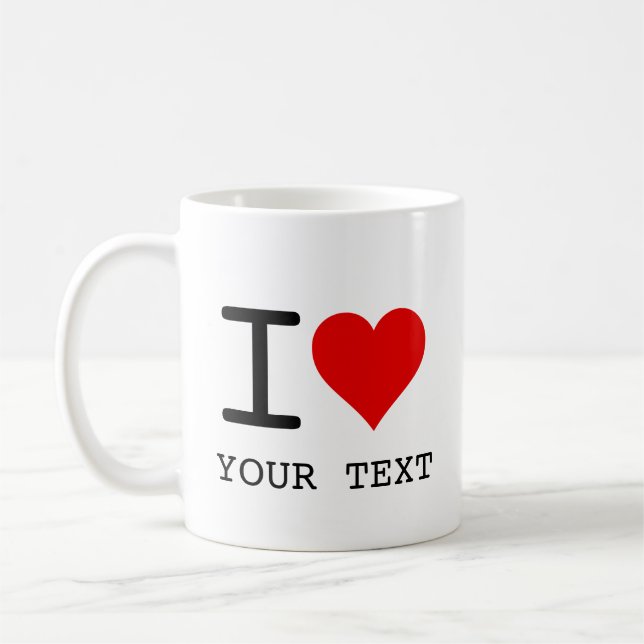 I Heart Liebesvorlage Kaffeetasse (Links)