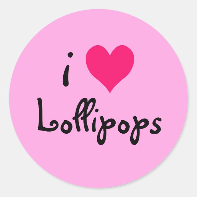 I Heart Lollipops Runder Aufkleber (Vorderseite)