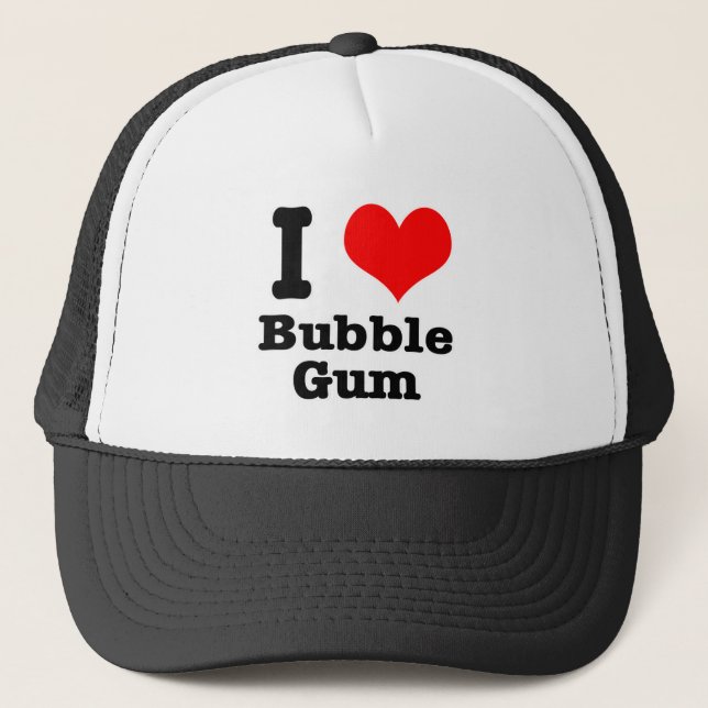 I HEART (LOVE) bubble gum Truckerkappe (Vorderseite)