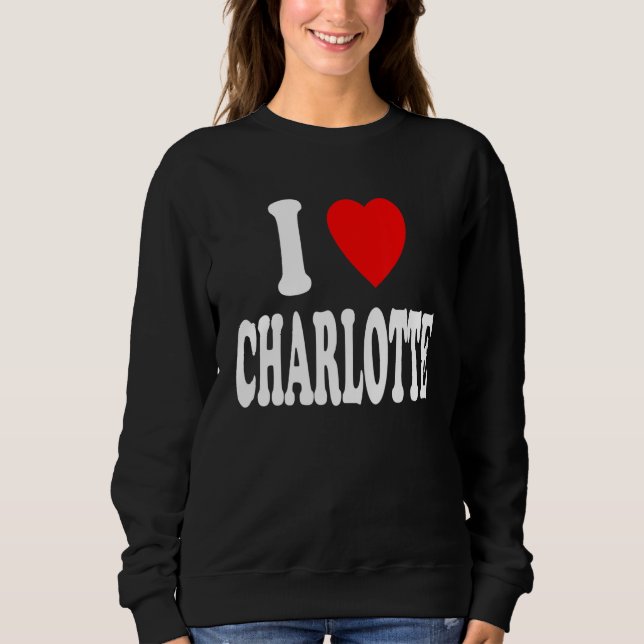 I Heart (Love) Charlotte Cute Matching Couple Spou Sweatshirt (Vorderseite)