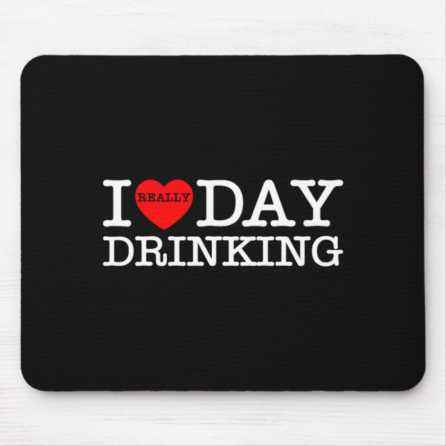I Heart Love Day Drinking Party Funny Barbecue Fam Mousepad (Vorne)