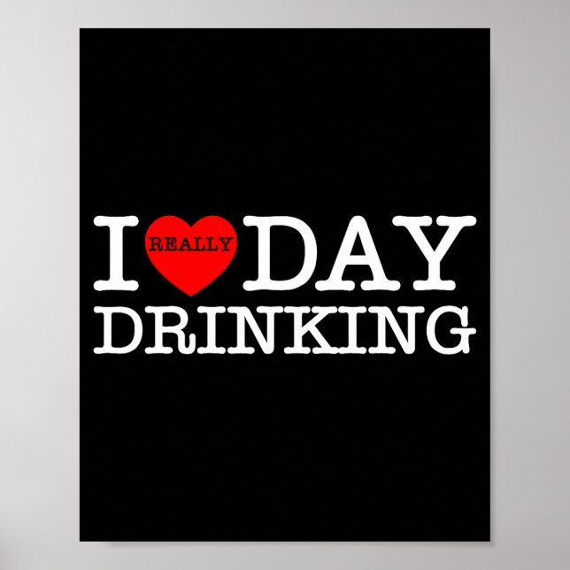I Heart Love Day Drinking Party Funny Barbecue Fam Poster (Vorne)