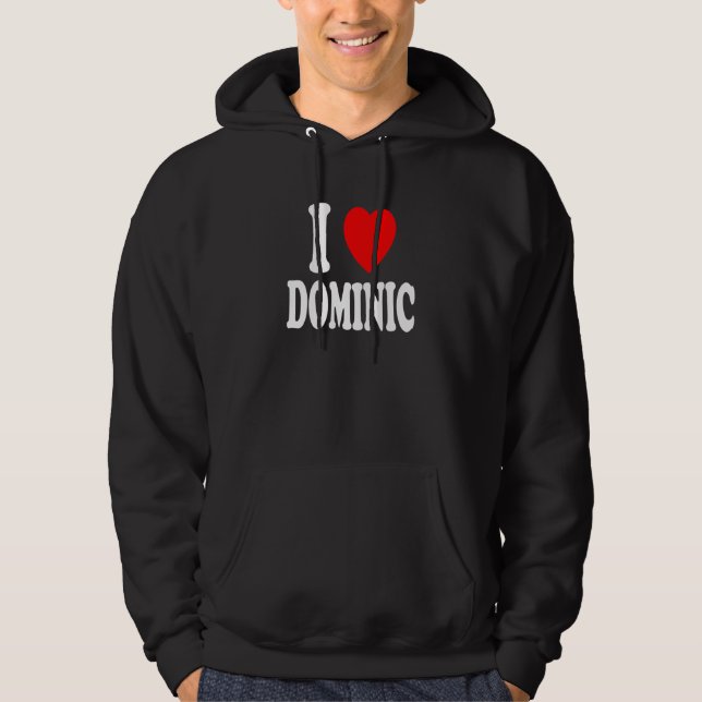 I Heart Love Dominic Cute Matching Couple Spouse Hoodie (Vorderseite)