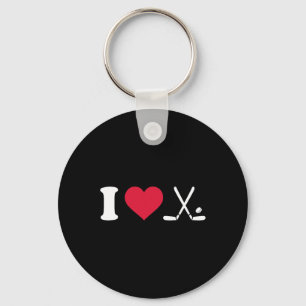 I Heart Love Field Hockey - Unisex Schlüsselanhänger