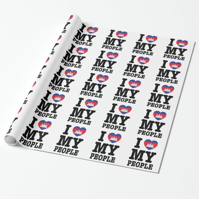 I Heart (Love) Geschenkpapier (Ungerollt)