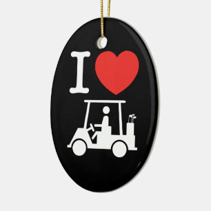 I Heart (Love) Golf Cart Keramik Ornament