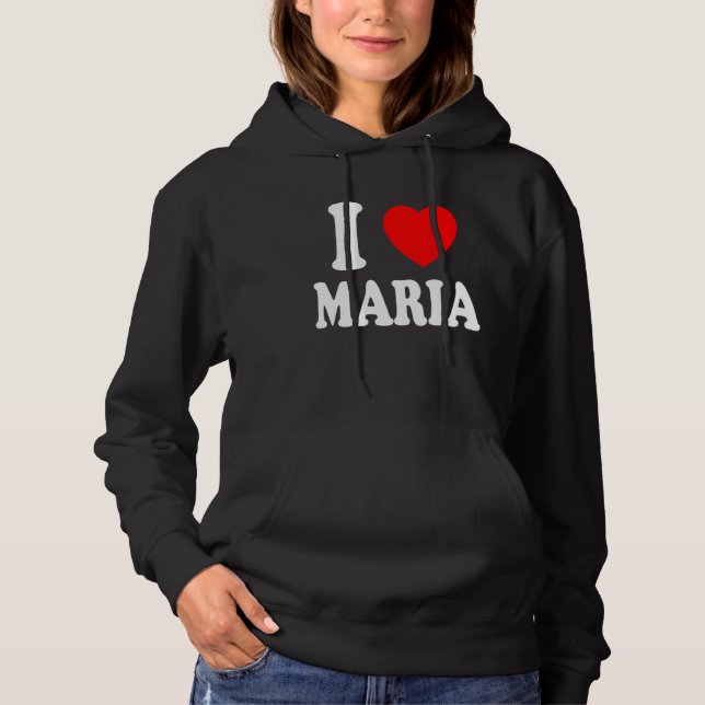 I Heart Love Maria Cute Matching Couple Spouse Hoodie (Vorderseite)
