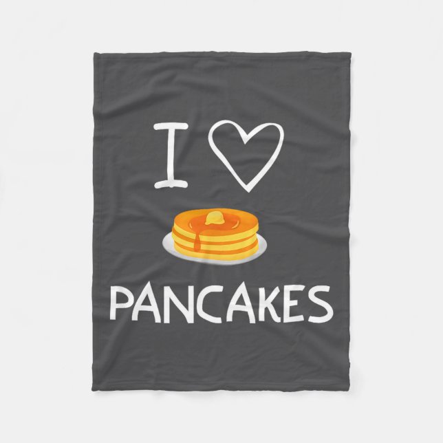 I Heart Love Pancakes, Funny, Jokes, Sarcastic, Fa Fleecedecke (Vorderseite)