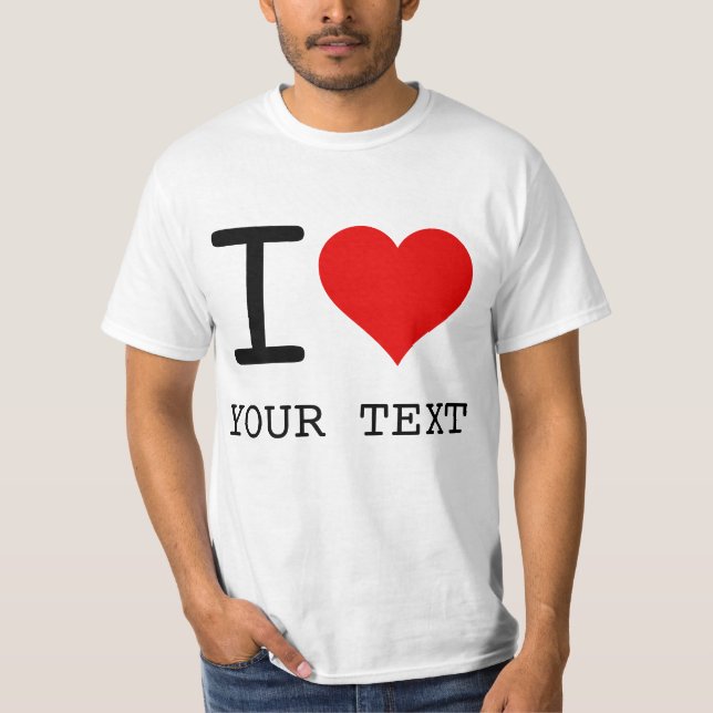 I Heart Love Template T-Shirt (Vorderseite)