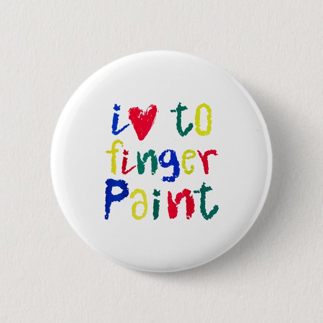 I Heart Love To Finger Paint - Funny Couple  Button (Vorderseite)