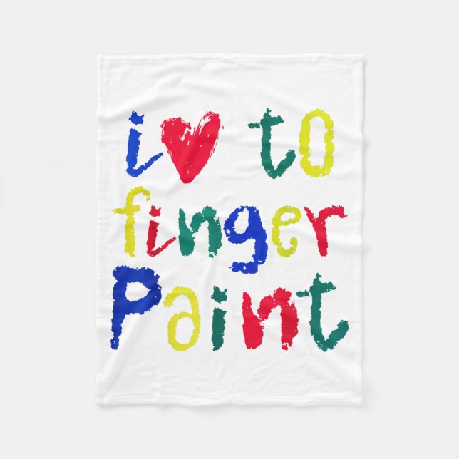 I Heart Love To Finger Paint - Funny Couple  Fleecedecke (Vorderseite)