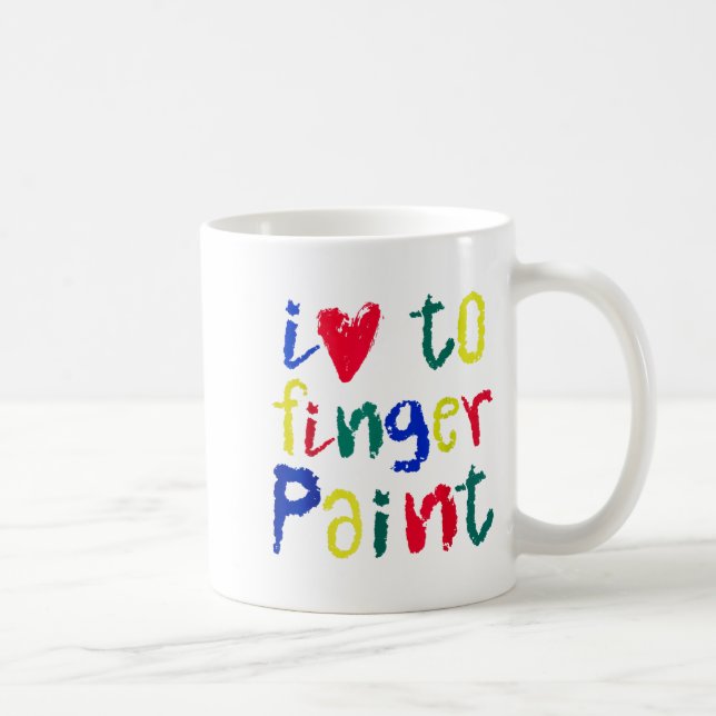 I Heart Love To Finger Paint - Funny Couple  Kaffeetasse (Rechts)