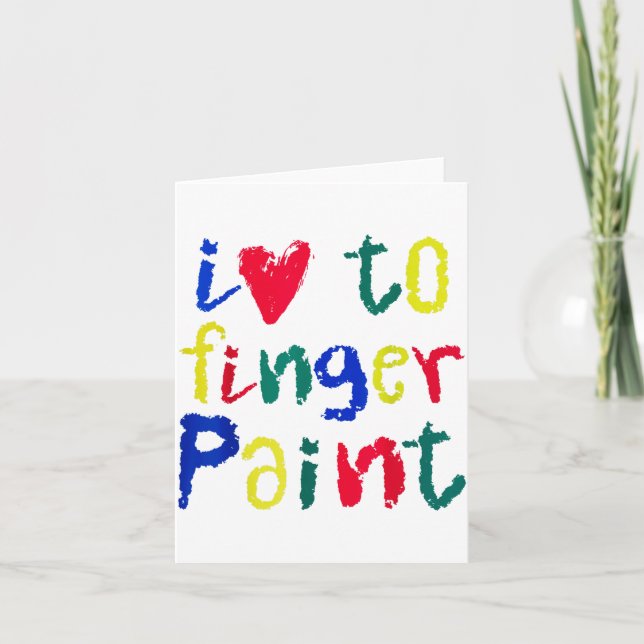 I Heart Love To Finger Paint - Funny Couple  Karte (Vorderseite)