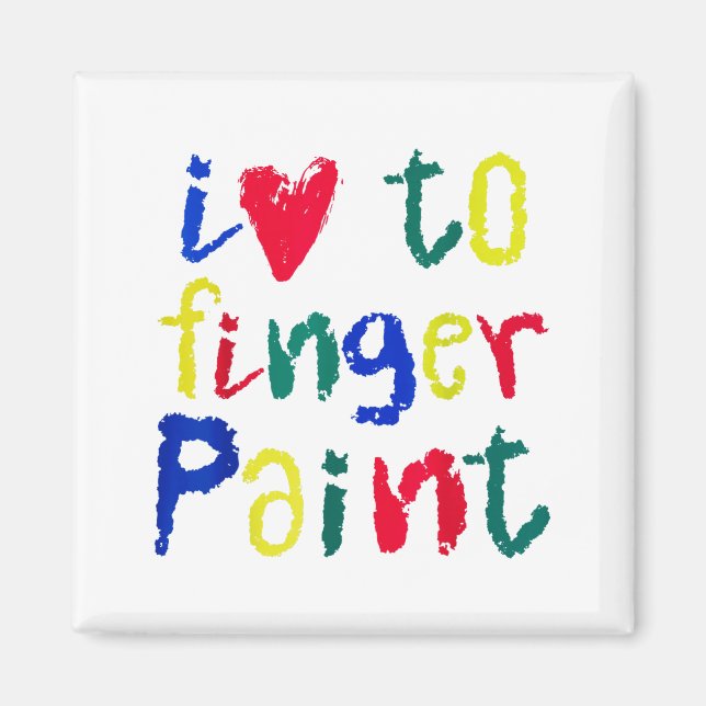 I Heart Love To Finger Paint - Funny Couple  Magnet (Vorne)
