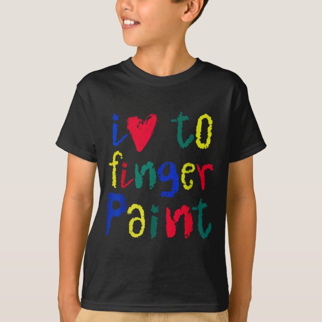 I Heart Love To Finger Paint - Funny Couple  T-Shirt (Vorderseite)