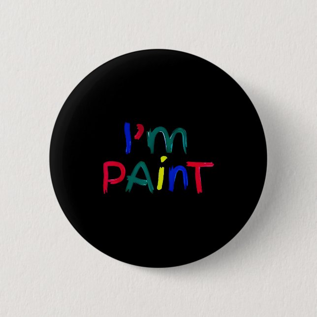 I Heart Love To Finger Paint I'm Paint Cute Couple Button (Vorderseite)