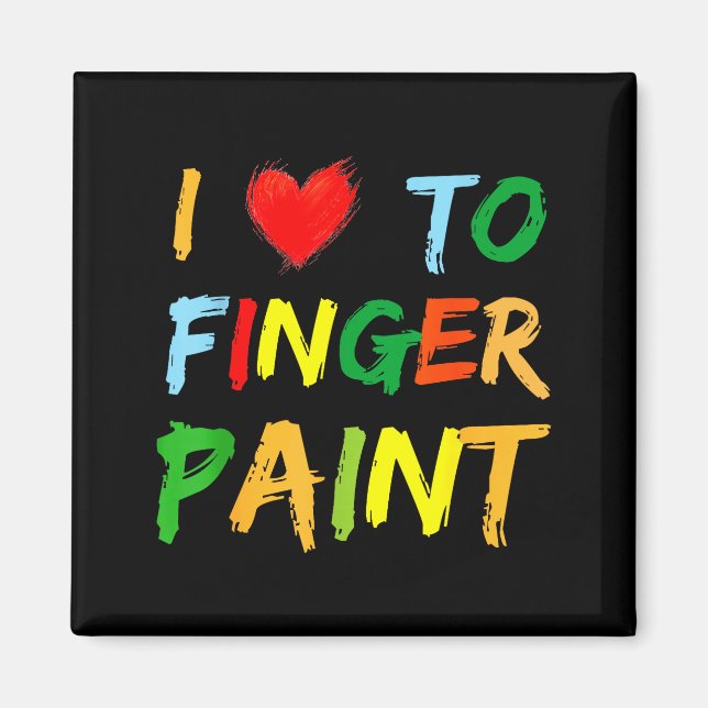 I Heart Love To Finger Paint I'm Paint Cute Couple Magnet (Vorne)