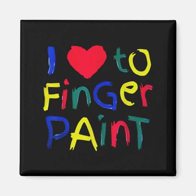 I Heart Love To Finger Paint I'm Paint Cute Couple Magnet (Vorne)