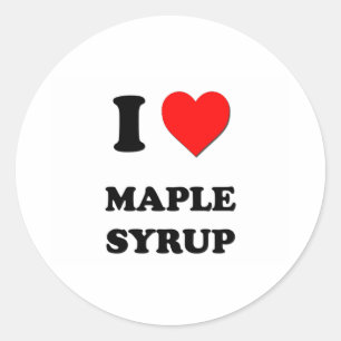 I Heart Maple Syrup Runder Aufkleber